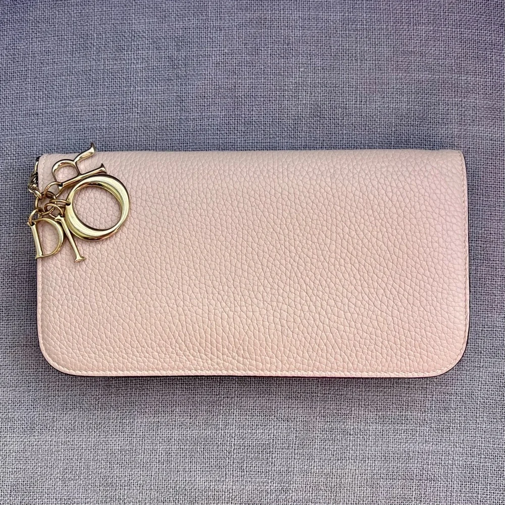 Dior Diorissimo Voyageur Leather Long Wallet With Charm